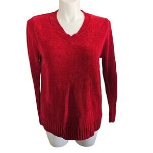 White stag sweater v neck red sz XL